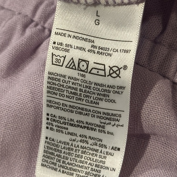 Old Navy high rise wide leg linen blend pants in Dusky Lavender - Picture 4 of 10